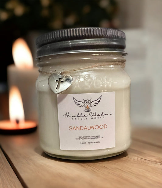 A natural Coconut Soy candle with a faith based message.