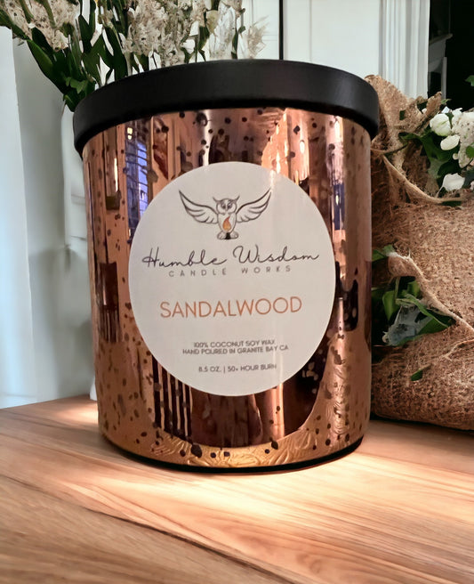 A Luxury gold candle with a positive faith based message.